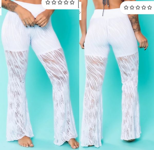 calça saida de praia branca